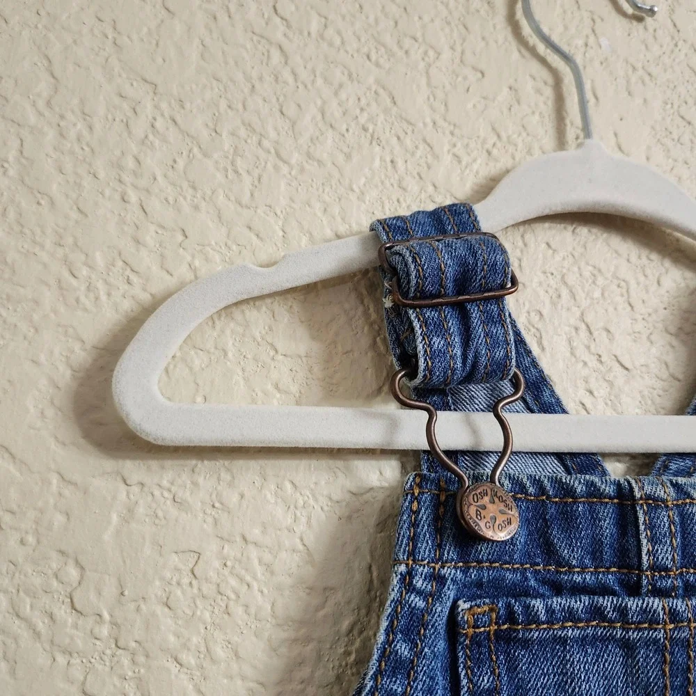 OshKosh Bgosh Baby 12M Blue Jean Denim Overall Dress‎ Jumper Dress Vestbak